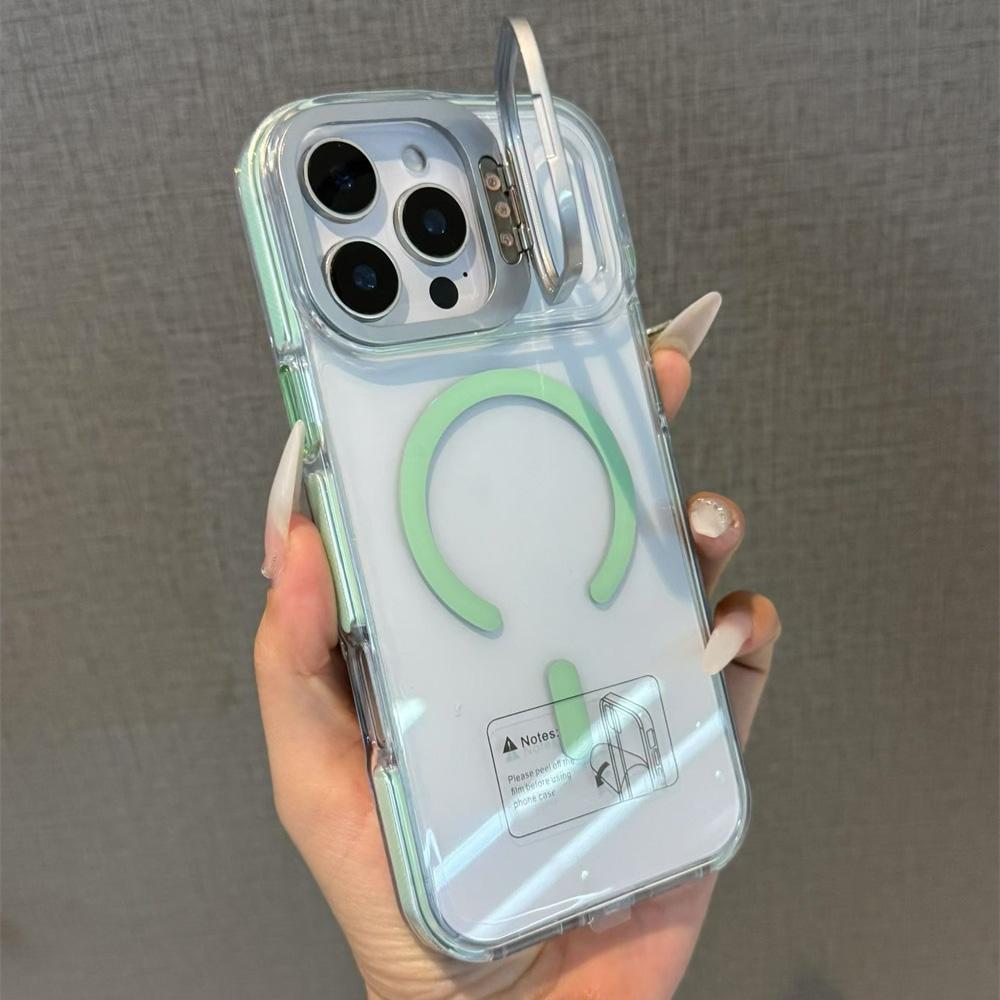 

Lens Protection Bracket Stand For Magsafe Magnetic Case For iPhone 16 17 Pro Max Air 14 15 13 12 11 Clear Acrylic Hard Cover iPhone 14 Plus