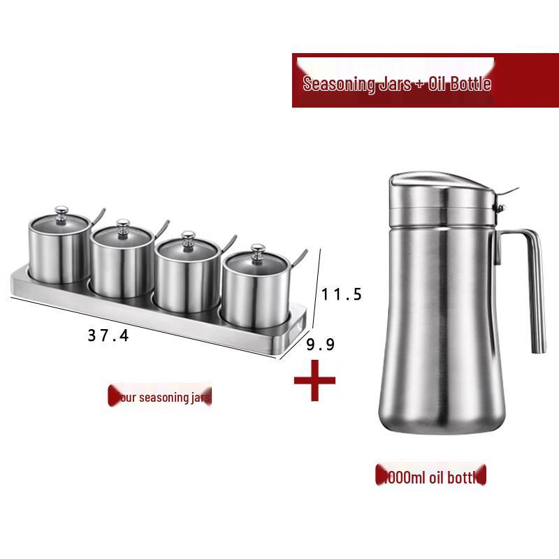 Yunshuang Stainless Steel Seasoning Jars & Oil Pot Set