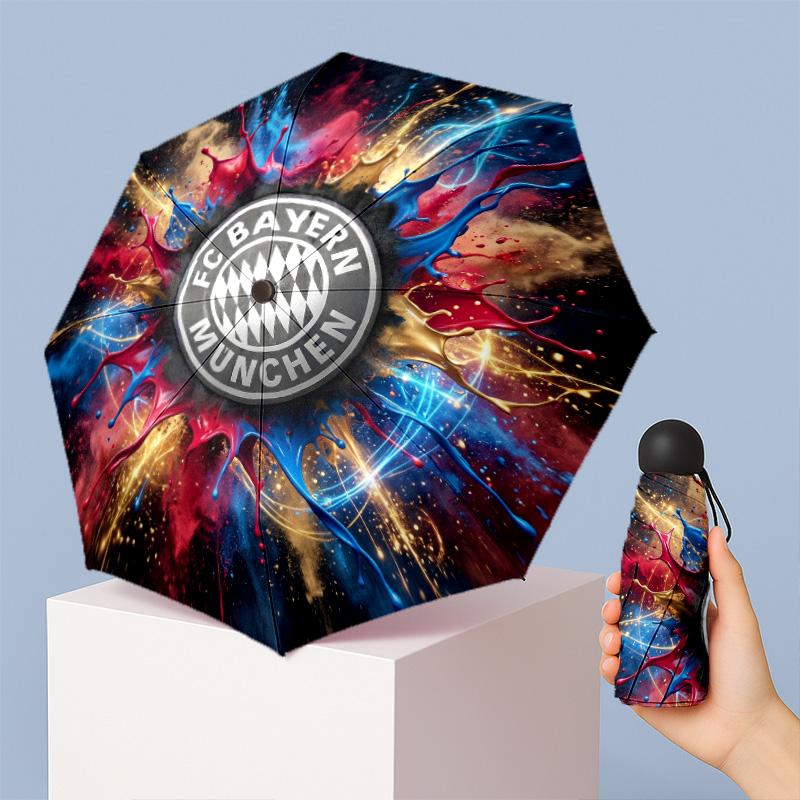 Ombrello Pieghevole Compatto Bayern Monaco con Stampa Mini 5 Pieghe 8 Stecche Antivento Impermeabile Leggero Portatile