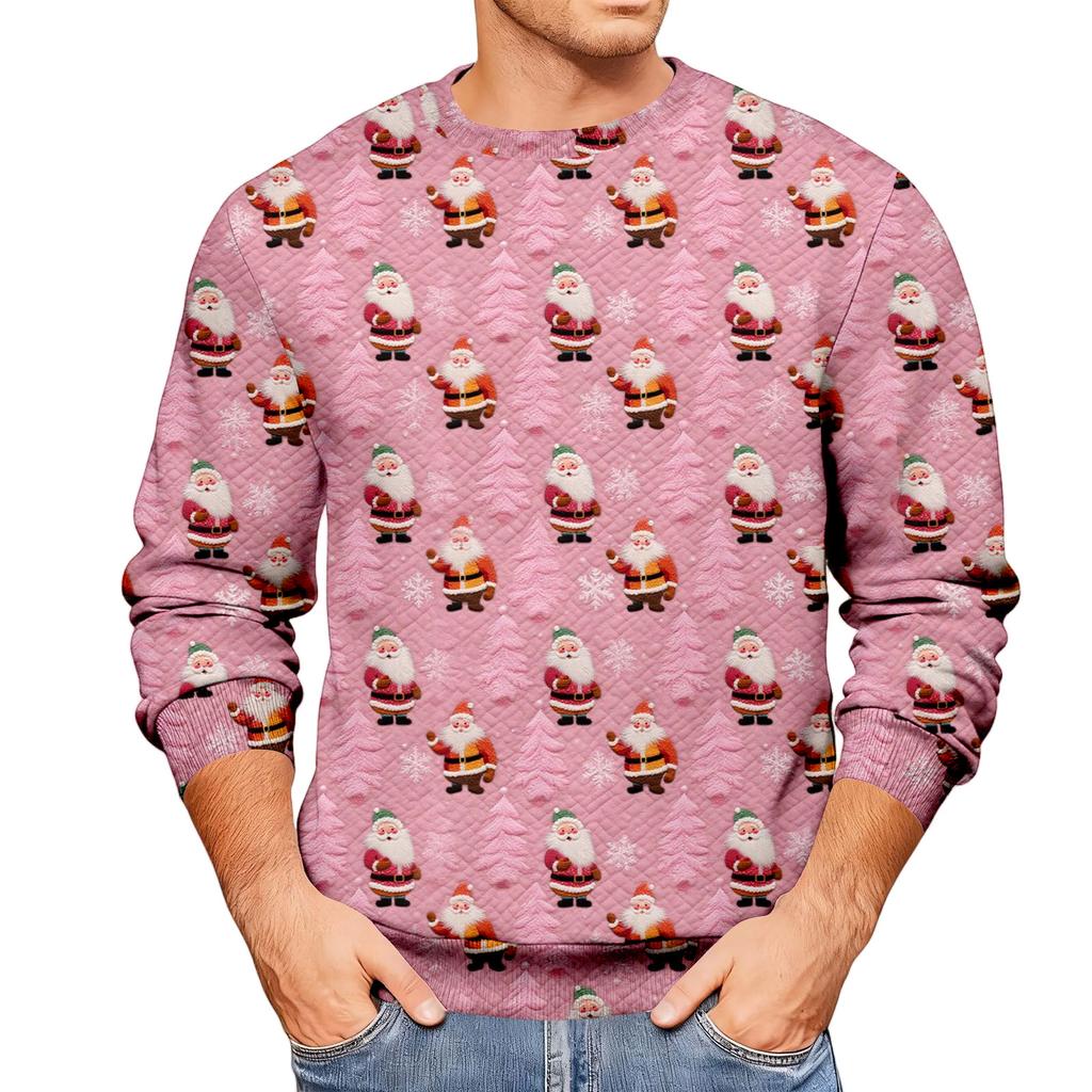 Weihnachtsdruck Lockerer Herren-Hoodie