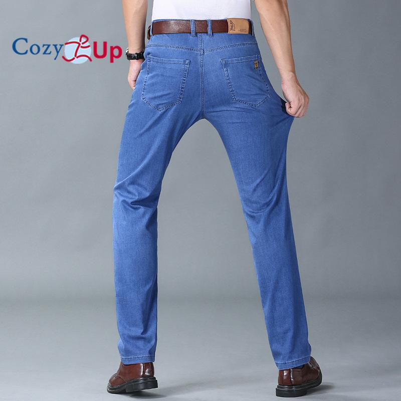 Cozy Up Thin Ice Silk Jeans for Men, Light Color Loose Elastic Casual Trousers