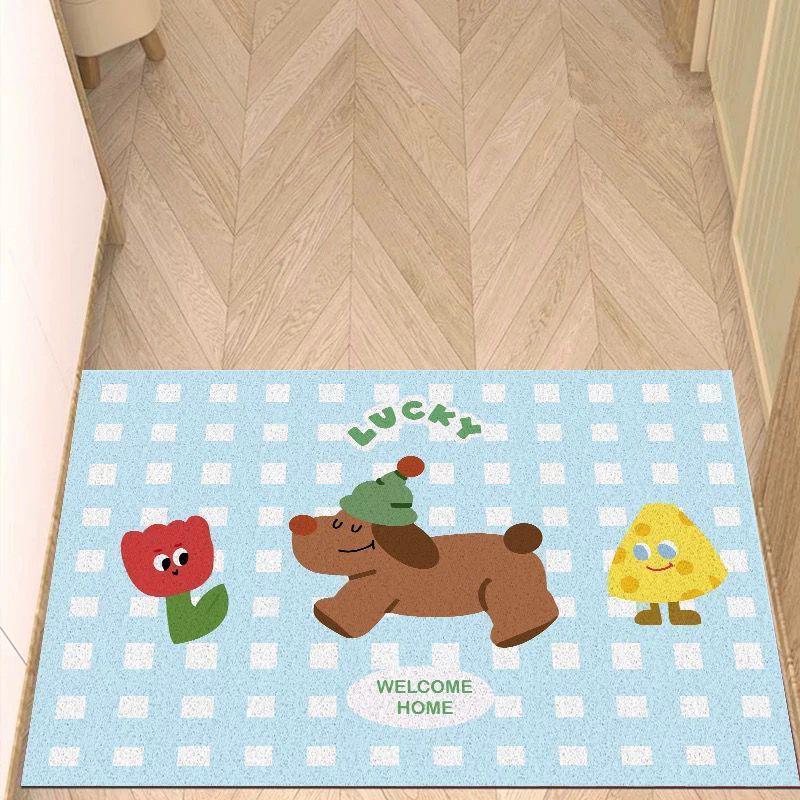 

Plaid Puppy Entrance Mat - Dirt & Wear Resistant, Cuttable Foot Mat 40x60cm