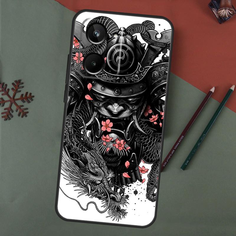 Japanse Hannya Oni Maskerhoes Voor Realme C67 C51 C75 C63 C61 C65 C55 C53 C35 C71 11 12 13 14 Pro Plus GT6 GT7 15 Pro