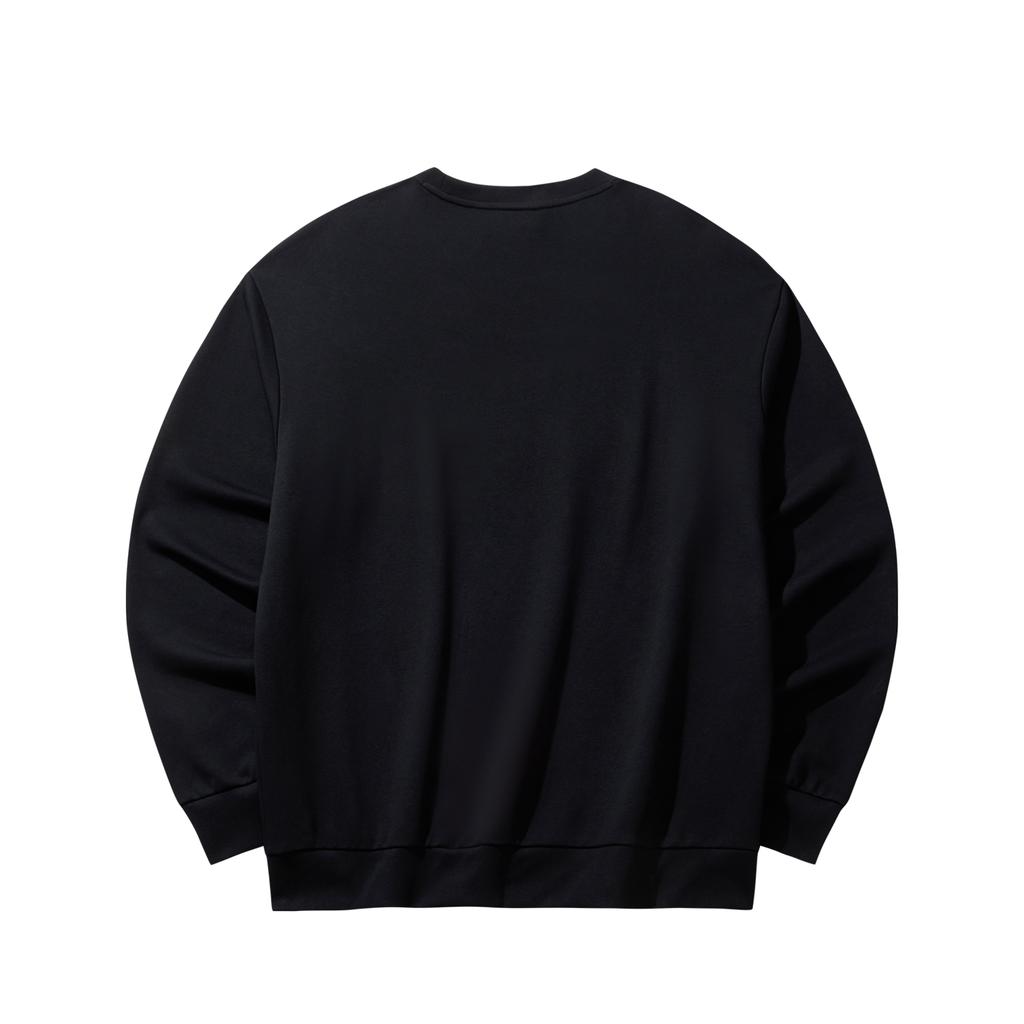 Anta Lifestyle Series Fashion Casual Loose Comfortable Campus Versatile Sports Pullover Hoodie Unisex Hoodies Black 972618704-5