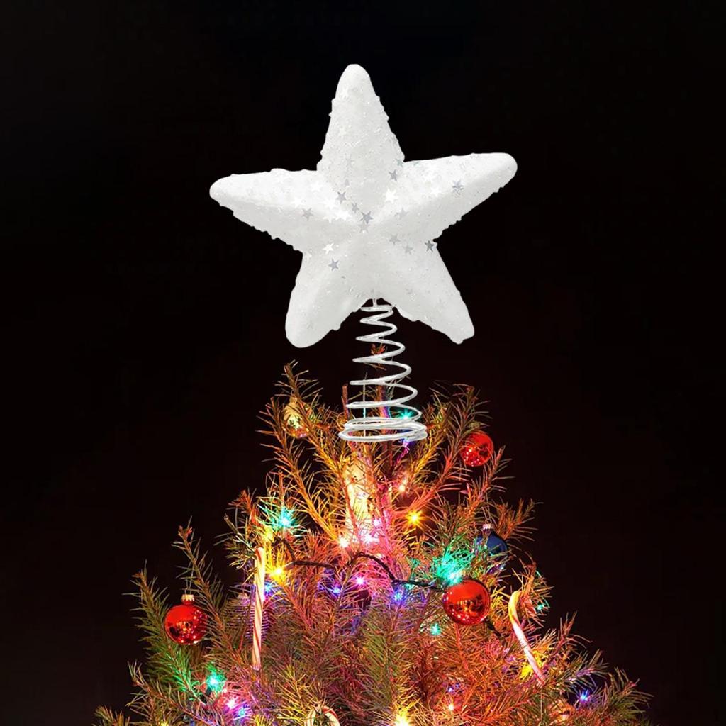 Christmas Treetop Star Ornament Tree Topper Glitter Porch Ballroom Venue Holiday Decoration