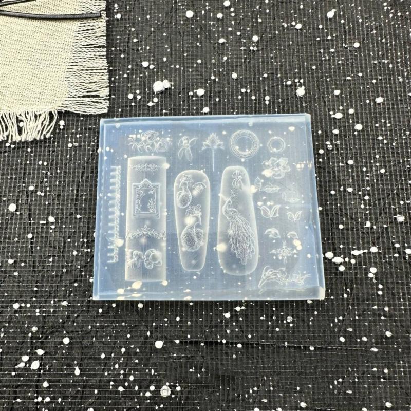 Reusable Nail Charm Silicone Mold For Chinese Emboss 3D Nail Art Creations And Creative Nail Embellishments