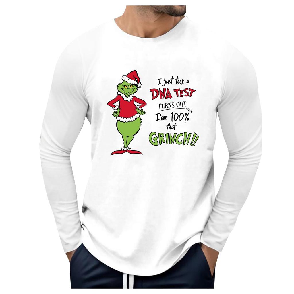 Pánské kulatý výstřih s dlouhým rukávem volné podzimní zimní topy móda vzor trička kreativní písmena retro tisk pouliční sporty ležérní topy