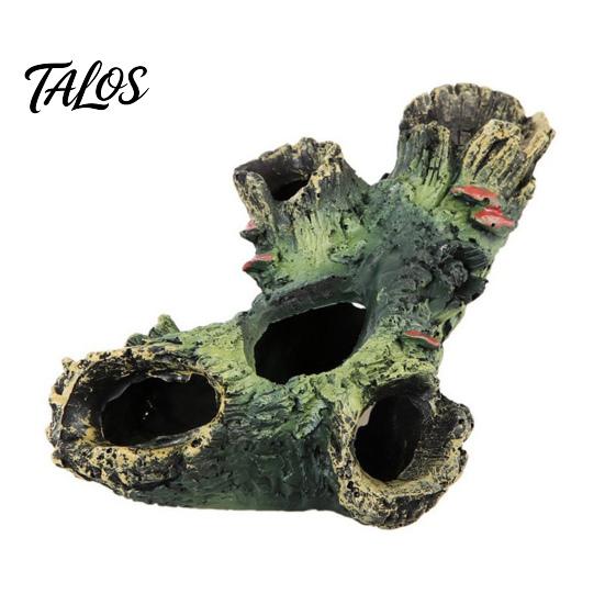 Fish Shelter Ornament Decaying Trunk Aquarium Hide, Decorative Betta Hideout, with Multiple Holes Realistic Tank Hideout And Caves, Resin Log Cave for