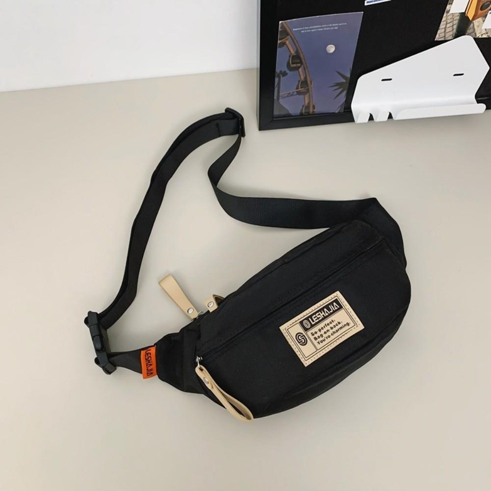 

Простая нагрудная сумка кроссбоди, нейлоновая сумка через плечо, нагрудная сумка, поясная сумка, унисекс чёрный