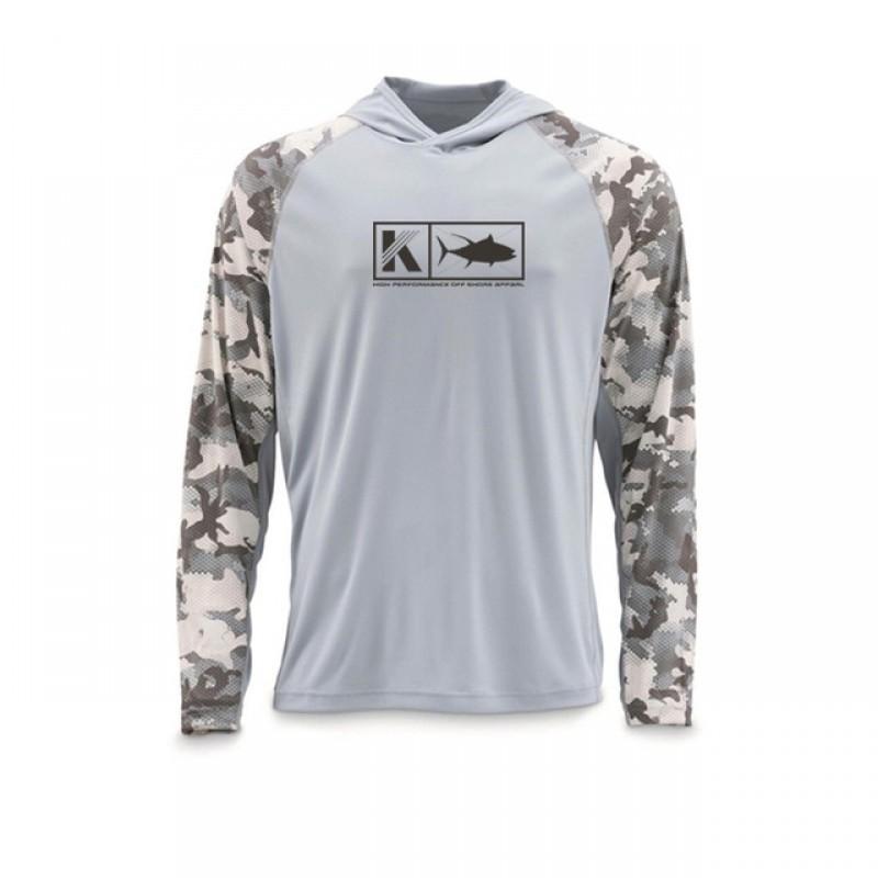 HUK Ice Silk Fishing Shirt Lightweight Breathable Quick Dry Long Sleeve Hooded Wear Anglers