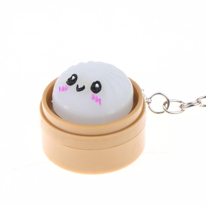 Portachiavi Spremibili Mini Panini al Vapore Carini Kawaii con Design Morbido Anti-Stress Perfetti per Decorazione Zaino Gadget per Feste Regali per Bambini