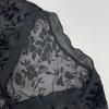 Fashion Women See Through Lace Black Sheer Shirt Mesh Top Elegant Floral Long Flared Long Sleeve V Neck Tie Blouse Trim Y2K Casual Party Clothing