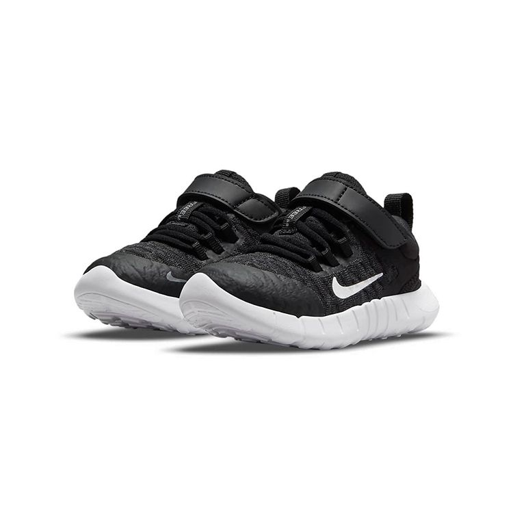 Nike Zapatillas de deporte para bebé Free RN 2021 TD en color negro, gris humo oscuro, gris humo claro y blanco CZ3997-001