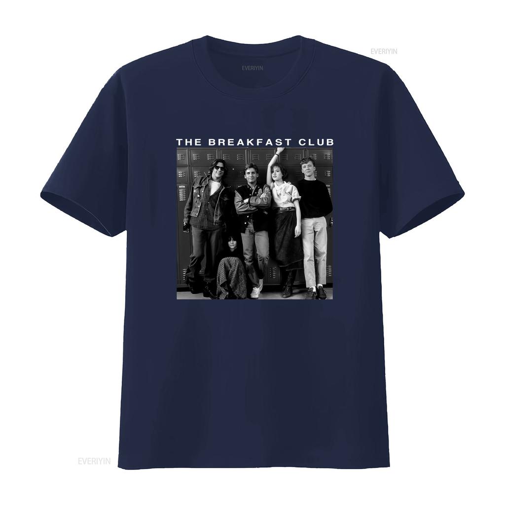 Vintage Retro 80s The Breakfast Club Classic Movie Black White Print Casual T Shirt Vintage Washed Streetwear Comfortable Soft