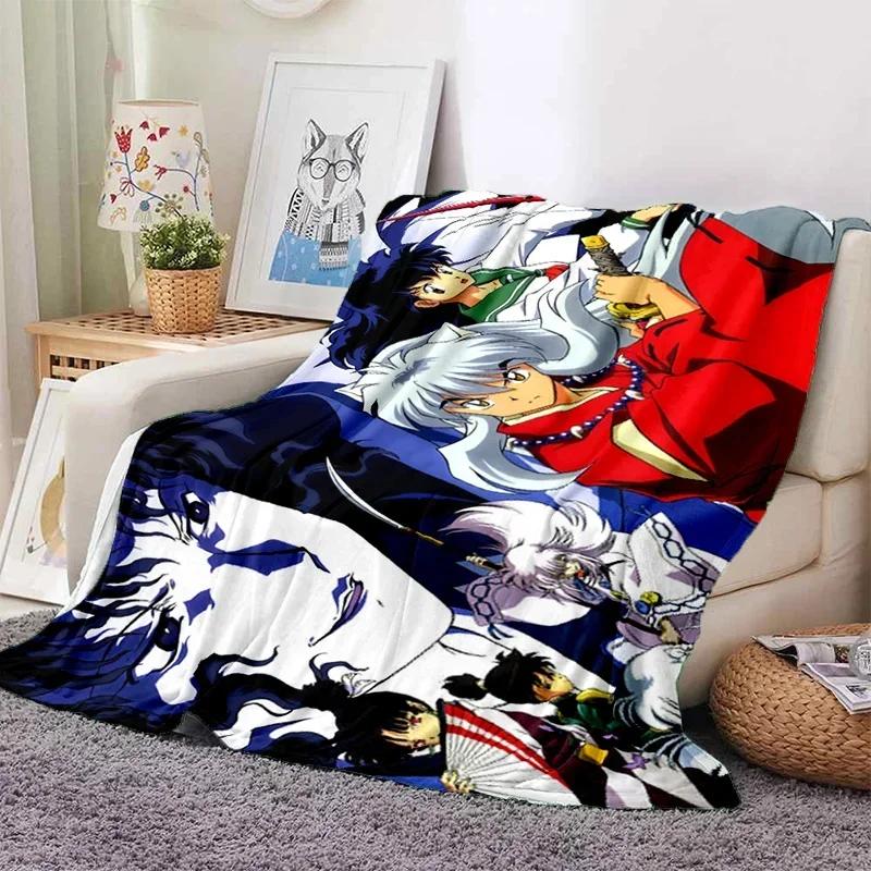 Anime Inuyasha Throw Blanket Soft Flannel Thin Blankets for Bed Sofa Cover Bedspread Picnic Cooling Gift Home Deco