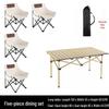 KarLot Outdoor Folding Camping Table & 4 Moon Chairs Set