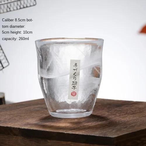 Japanese Household Japanese Style Handmade Smudge Cloud Hammer Pattern Glass Water Glass Wine Glass Teacup 1PC