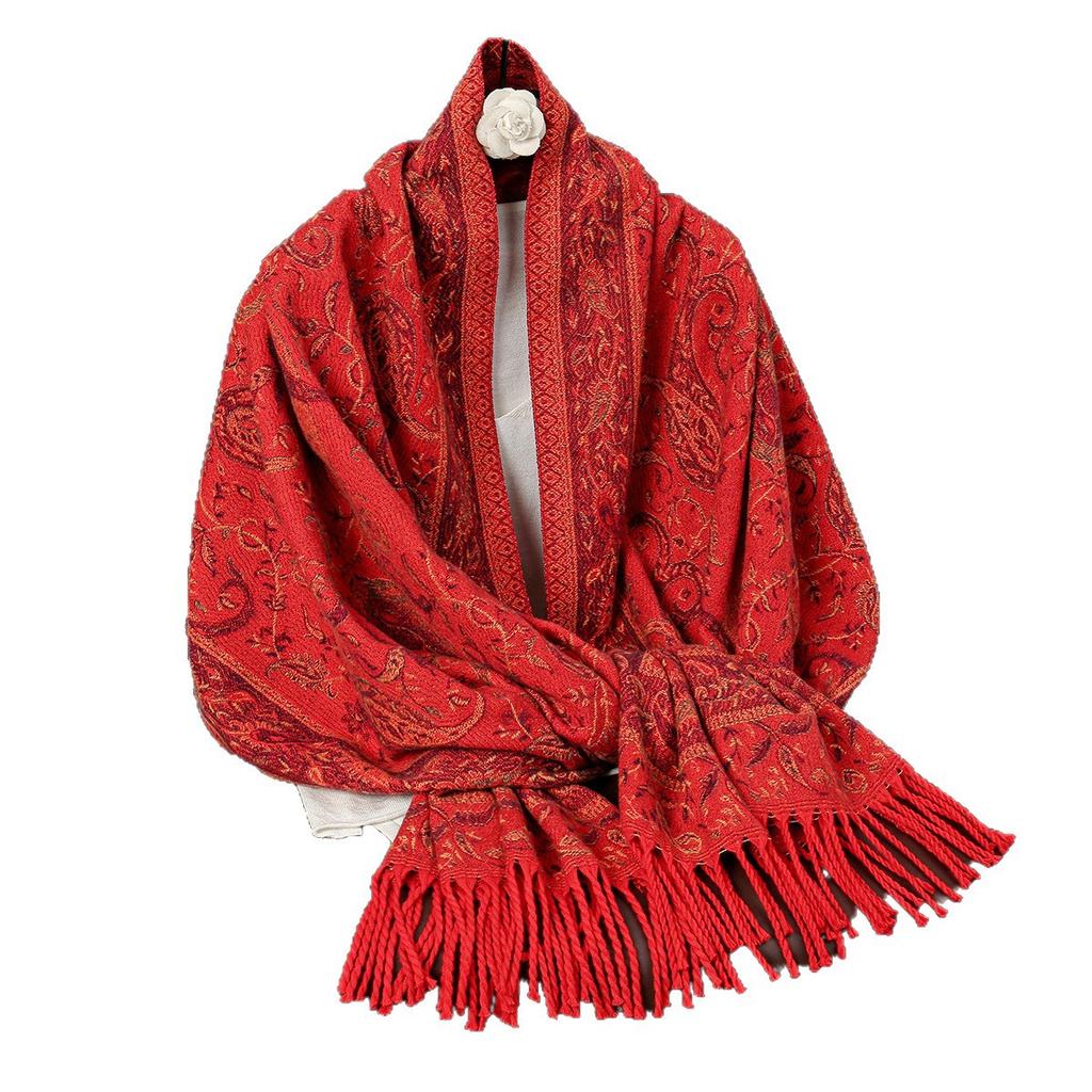 Bohemian Premium Versatile Scarf For Women Middle Eastern Jacquard Tassel Shawl For Women