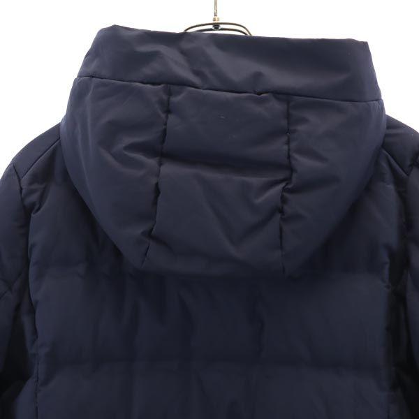 UNIQLO Long sleeve seamless down coat L Navy system hood Women Used
