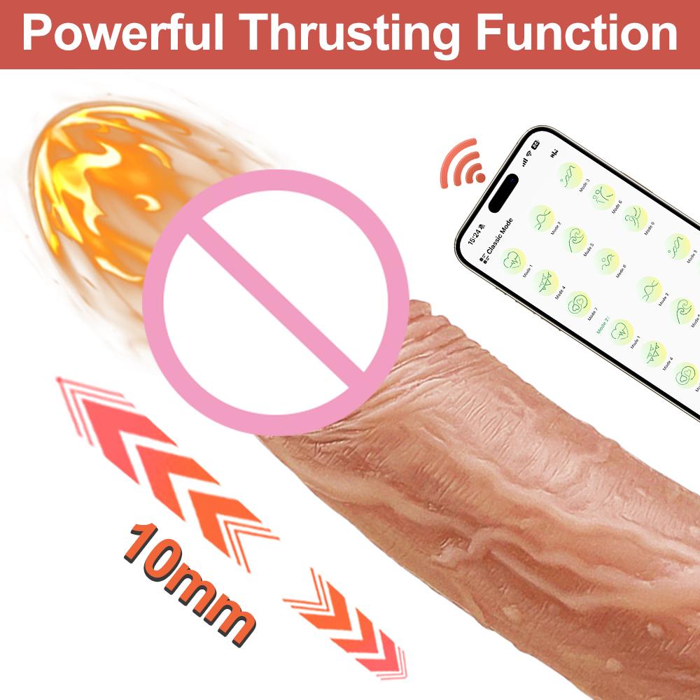 App Thrusting Heating Dildo For Women Realistic Penis Vagina G-spot Vibrator Female Masturbator Fake Dick Sex Toy For Women
