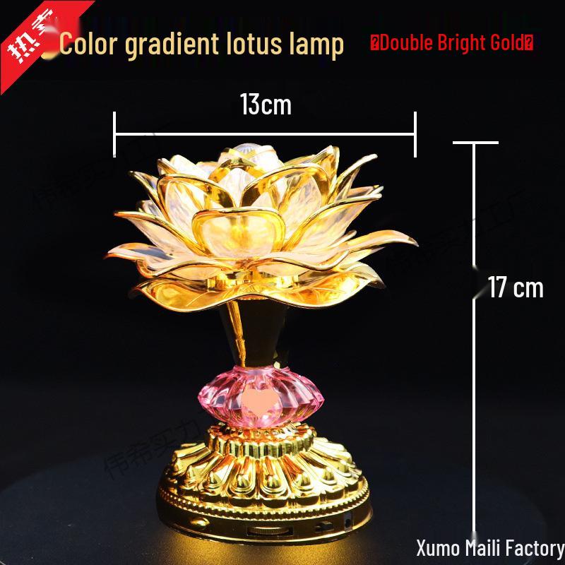 Long-Life Seven-Color Guanyin Lotus Plug-in Buddha Offering Lamp