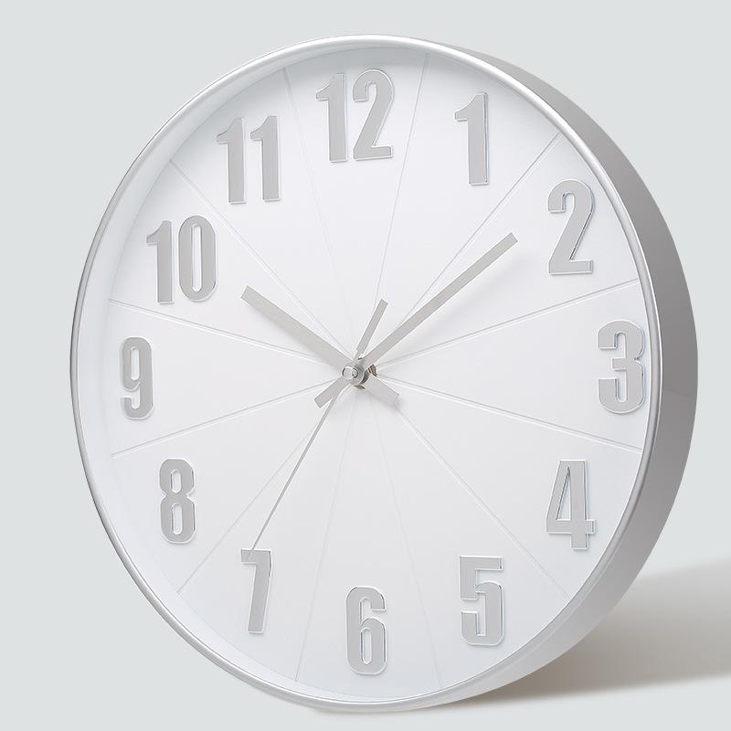 12 Inch 30CM Silent Wall Clock, Creative and Fashionable, Three-dimensional Digital Minimalist Clock for Home Living Room