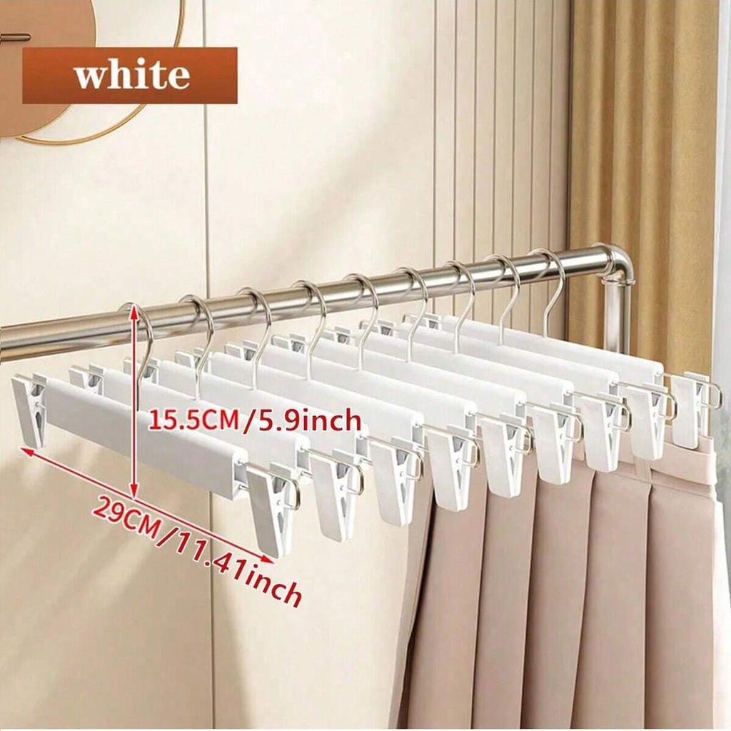 Home frosted plastic trouser rack strong seamless clip hangers to dry clothes