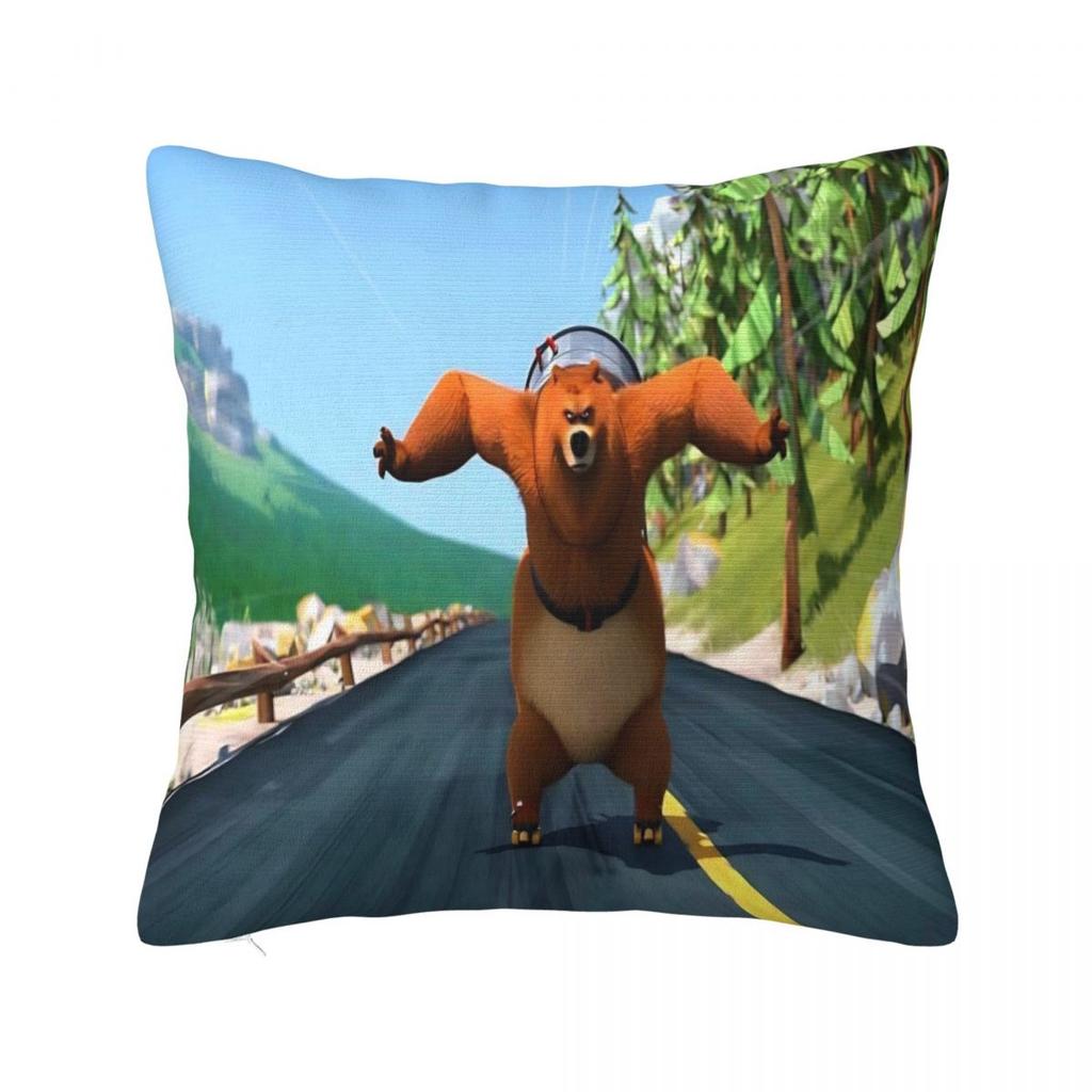 Federa Cuscino Orso Grizzly e Lemming Federa Cuscino Carina Divertente Per Ufficio Auto Casa Federa Cuscino Decorativa Federe Grafiche Regalo
