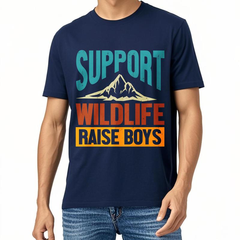 

Unisex Summer Women tshirt Support Wildlife Raise Boys Mountain Design Short Sleeve Travel O Neck Tees Cotton Tshirt For Men 4XL