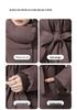 European Style 2025 Winter Stand Collar Cotton Jacket with Belt - Stylish, Chic Outerwear
