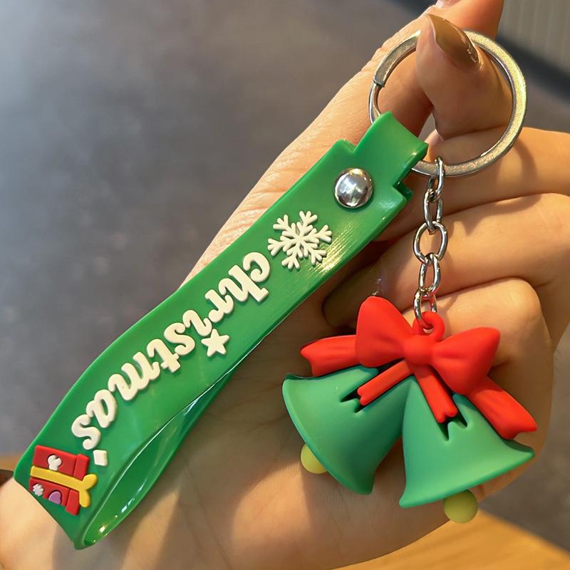 Cartoon Christmas Keychain Pendant: Festive Snowman & Santa Ornament for Backpacks and Bags