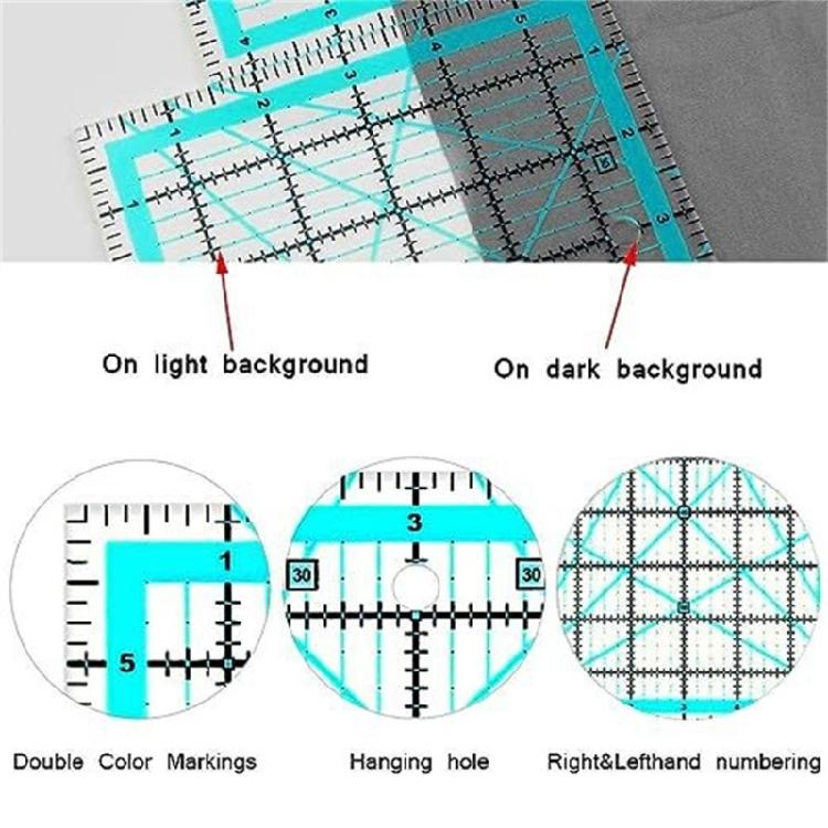 4Pcs Multipurpose Acrylic Sewing Ruler Set Quilting Templates Patchwork Measuring Tool For Fabric Cutting Sewing Craft