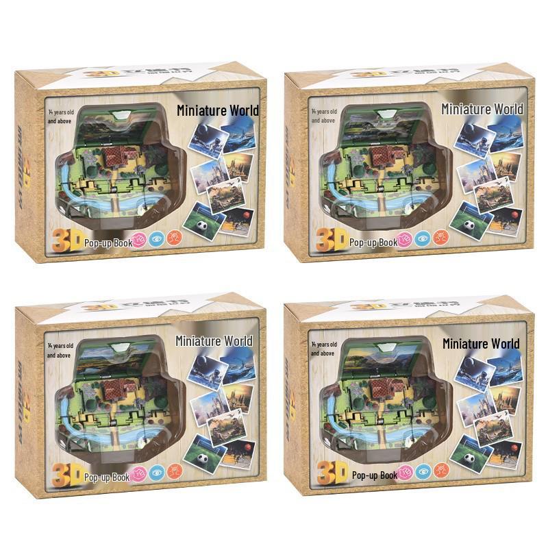 Brelok 3D Pop-up Drewniana Chata: Kreatywna składana książeczka dla dzieci