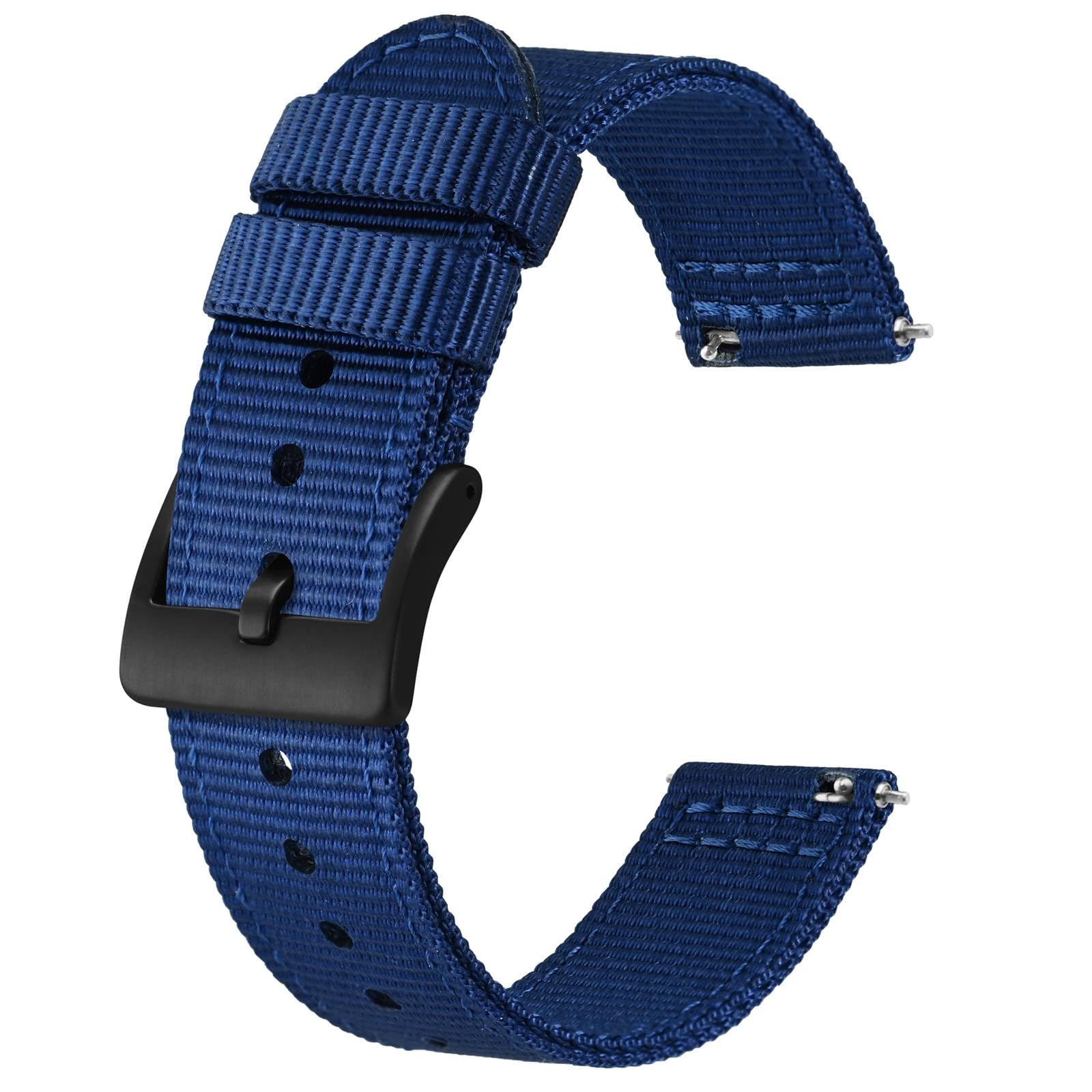 

[BISONSTRAP] Нейлоновый ремешок для часов, Военный ремешок из двух частей, Матовая пряжка, Быстросъемный 18 мм,