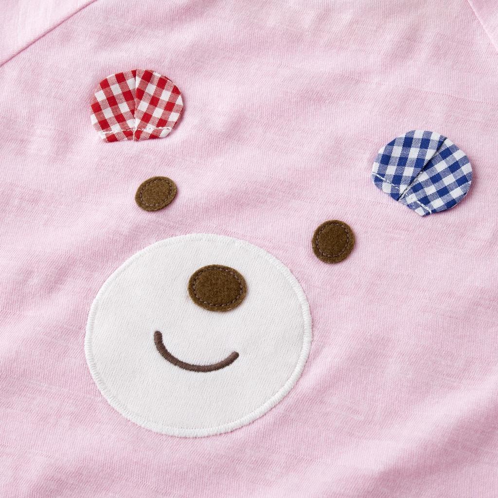 MIKI HOUSE HOT BISCUITS Short Sleeve Boys and T-Shirt, Girls, Baby, Pink, 100cm, 72-5202-686