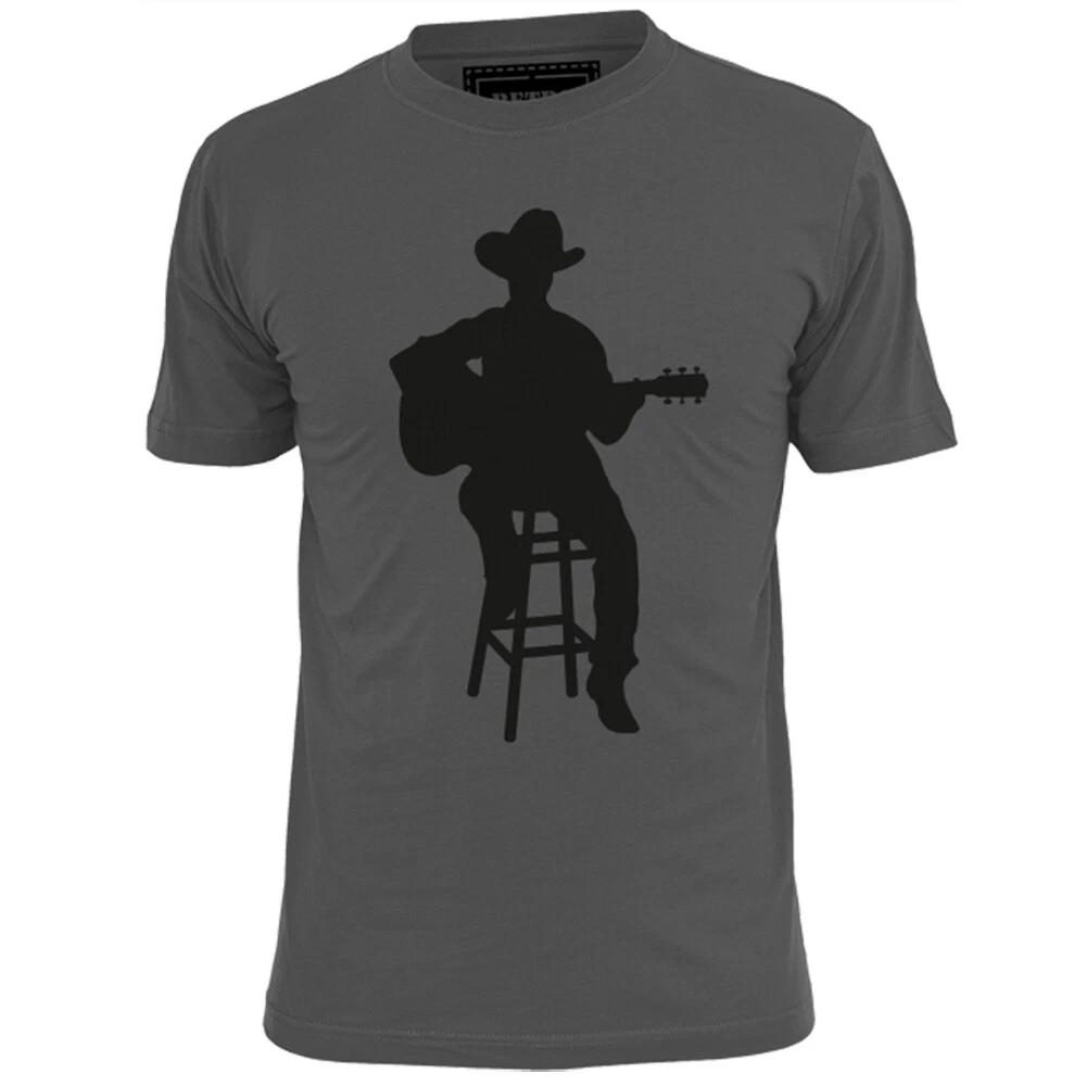 Mens Cowboy On Stool Country Music T shirt Cash Jennings Campbell Williams M