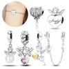 Copperangel Series Guardian Angel Cross Safety Chain Charms Beads For Women Diy Original Bracelet Necklace Jewelry Gift