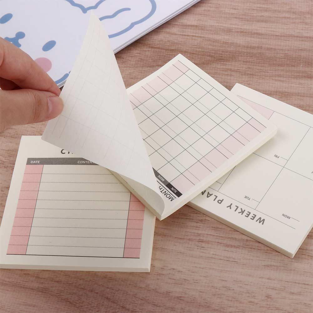 Stationery Notebook School Supplies Check List Weekly Plan Memo Pad Daily Weekly Month Planner