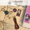 Herbin Sealing Stamp & Wax Core Set, Lily (1 Stamp, 2 Wax Bottles, 1 Sample, Special Box) [Traditional French Brand Founded in 1670] HERBIN hb46001
