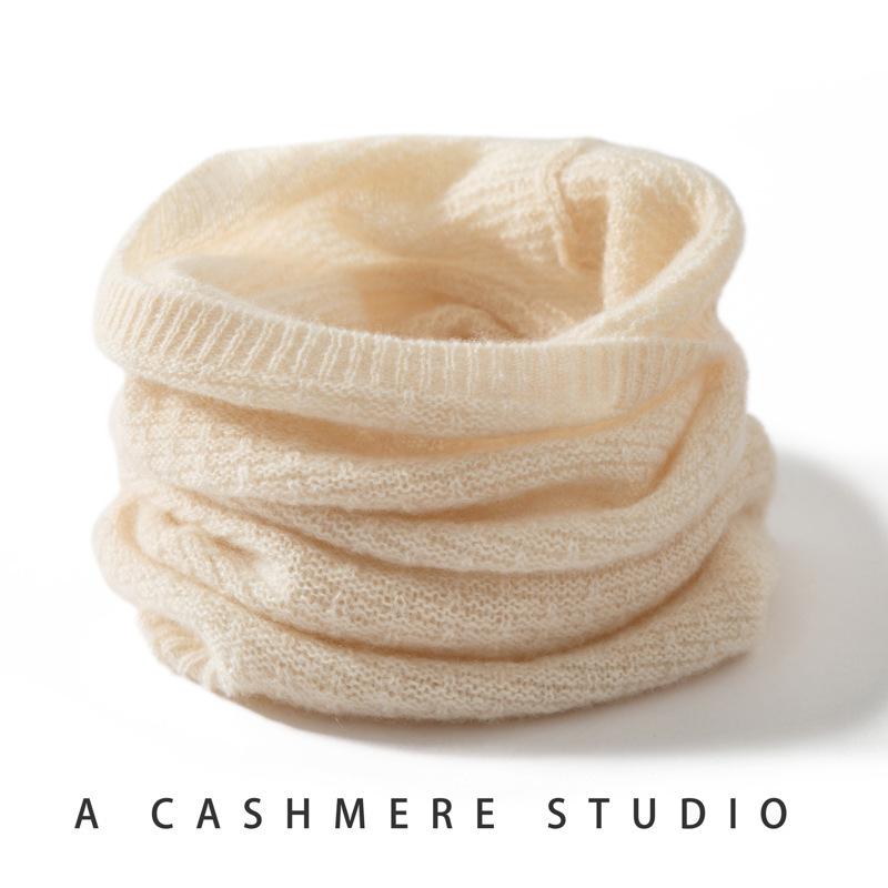 Unisex Thick 100% Pure Cashmere Neck Gaiter: Warm Winter Knit Scarf Pullover One Size