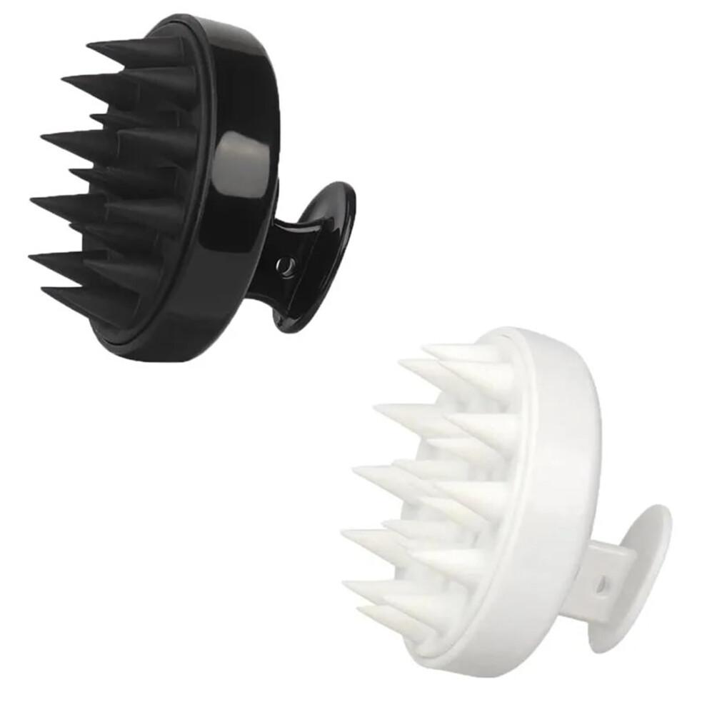 Scalp Massager Silicone Shampoo Brush with Soft Bristles for Hair Washing and Pet Grooming, Beige 8pcs