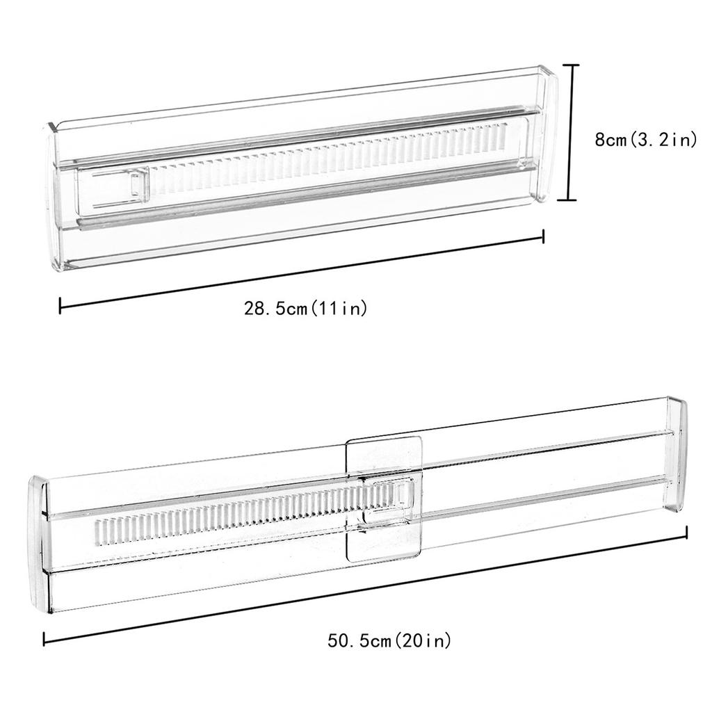 Retractable Clear Drawer Baffle Adjustable Drawer Divider with Expansion Baffle Drawer Oragnizer