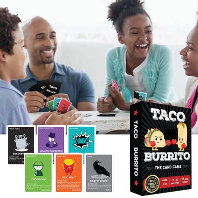 Taco vs. Burrito-Familienbrettspiele für Kinder von 6–8 und 8–12 Jahren und älter – lustige Kartenspiele für Kinder und Familien, Spieleabend für Kinder mit der Familie