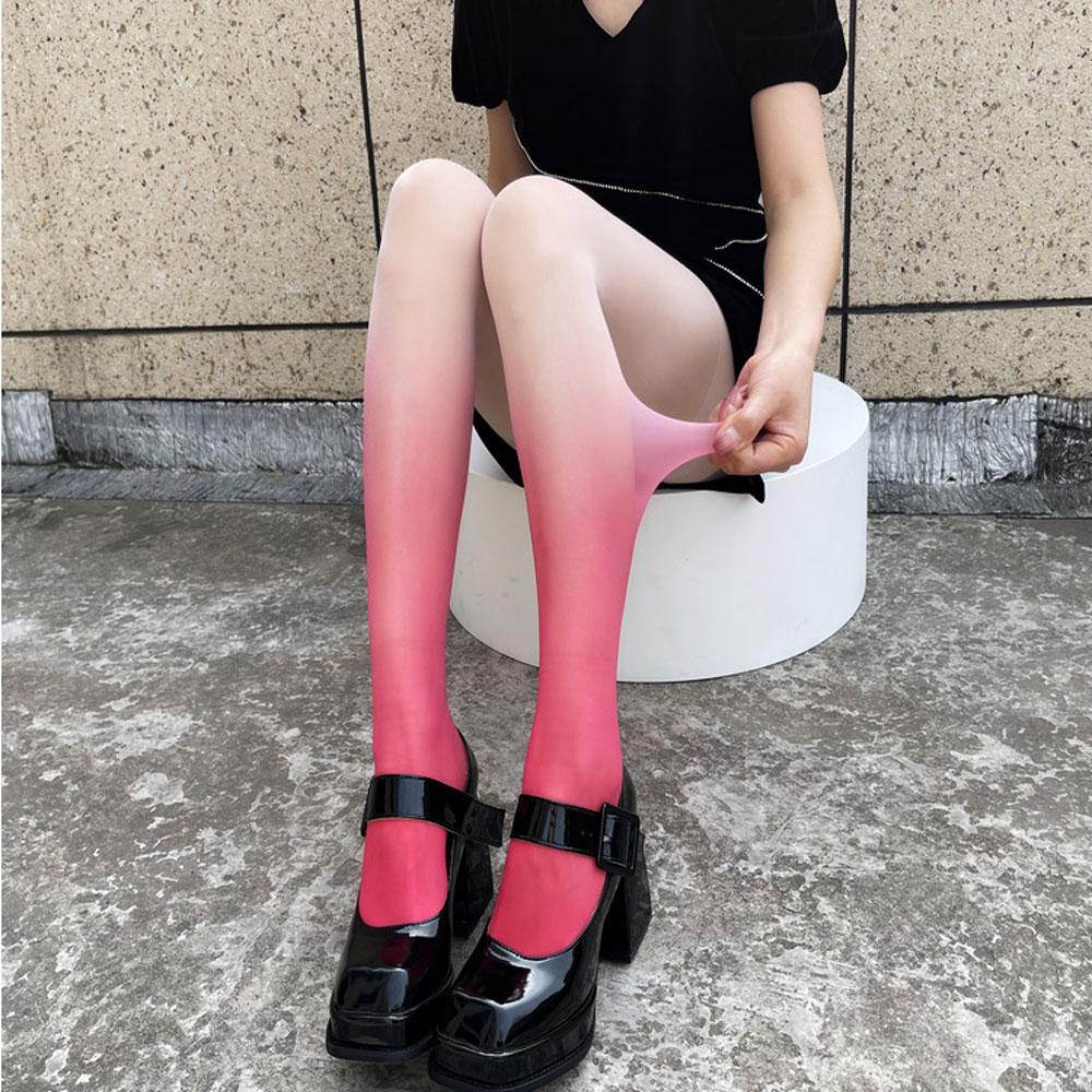 

Женские готические градиентные колготки Y2K, сексуальные нейлоновые колготки с эффектом пуш-ап для чулок Kawaii Lolita, милые чулки Harajuku Club/Party Nights One Size
