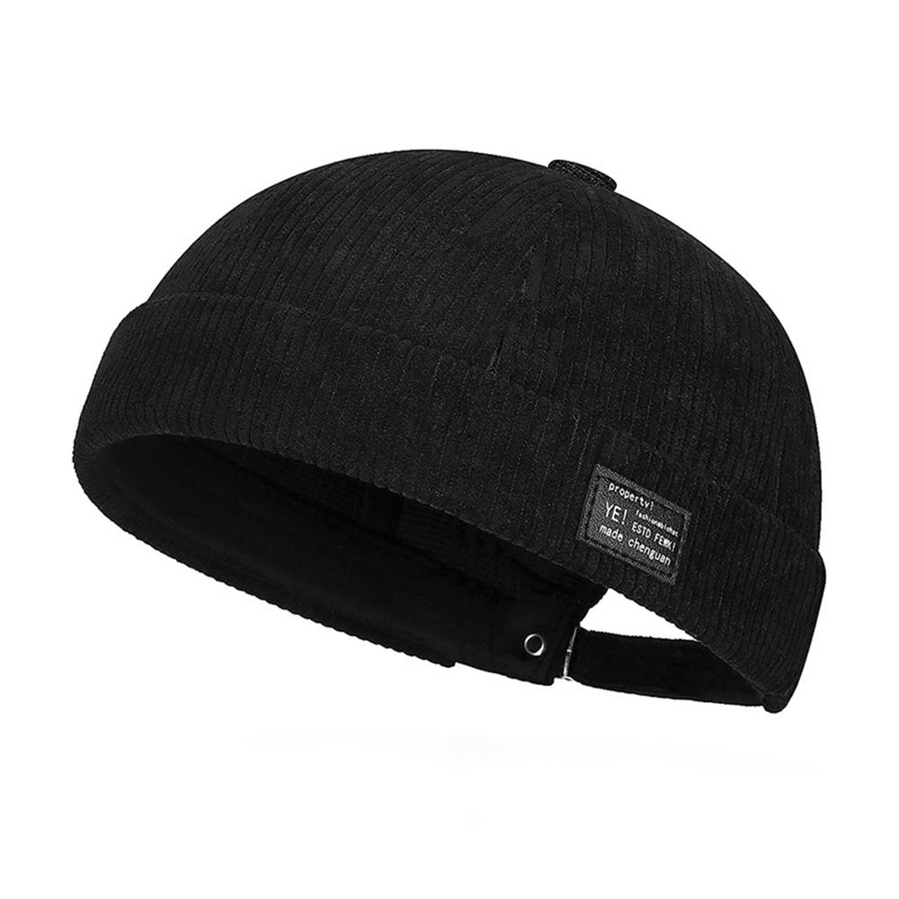 Casquettes Vintage sans Bord en Velours Côtelé pour Hommes Femmes Réglables Casquette de Propriétaire Docker Streetwear Casquette Dôme Hip Hop Bonnet Rétro