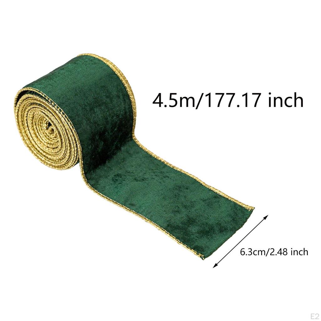 Christmas Ribbon Atmosphere Decor 2.5inch Decorative Wired Edge Holiday Satin Band
