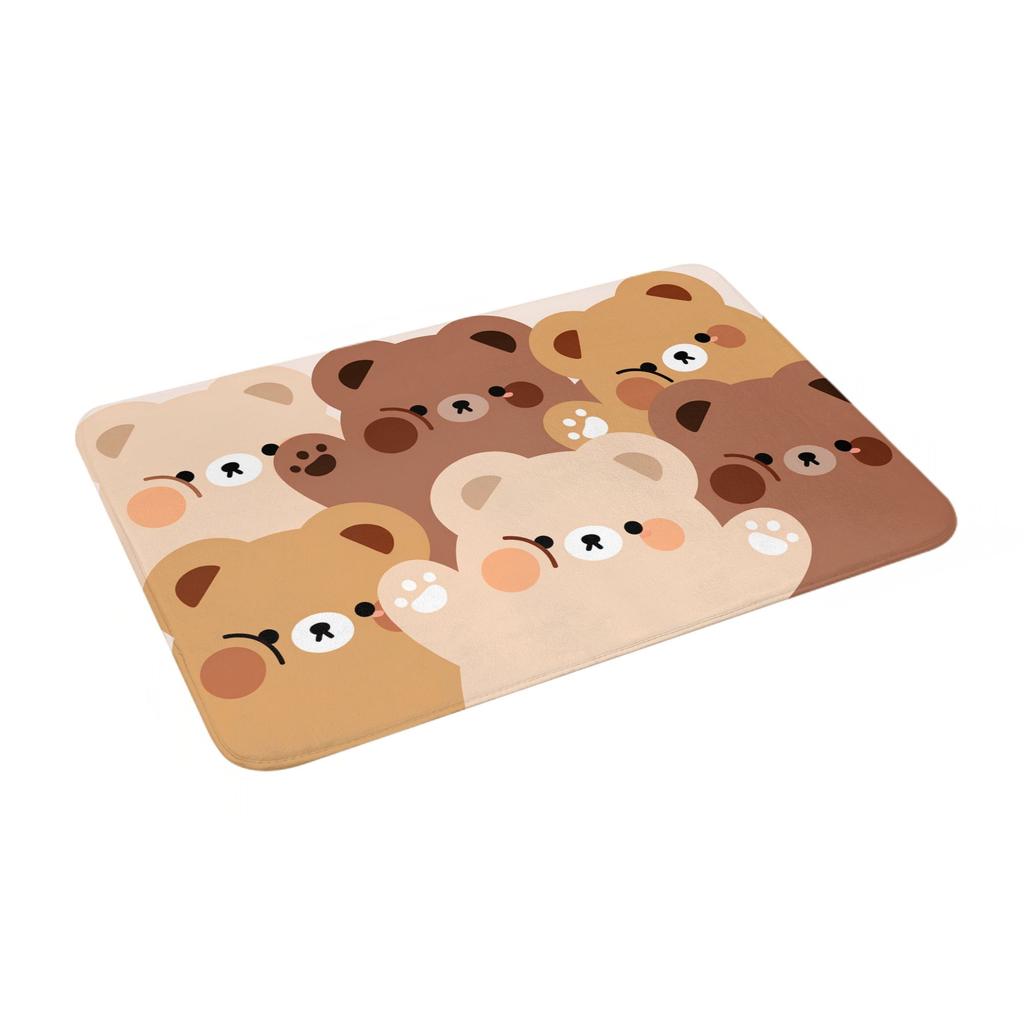 Cartoon Cute Bear Welcome Front Floor Door Entrance Mats Indoor  Kitchen Bath Doormat Balcony Carpet Rug