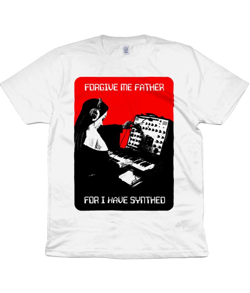 

Forgive Me Father For I Have Synthed - Halftone Red and White - Organic T Shirt S