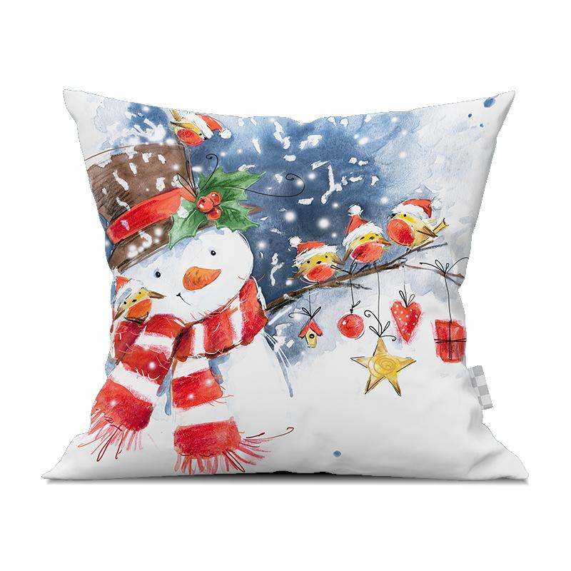 

Милый мультяшный снеговик Санта-Клаус с принтом наволочка для дома, гостиной, дивана, спальни, украшение, наволочка 40X40CM