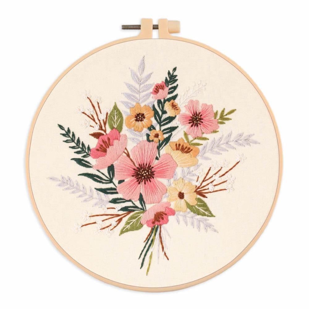 Colorful Flower Embroidery Kit DIY Embroidery Set Home Decor Cross Stitch Set  Adults